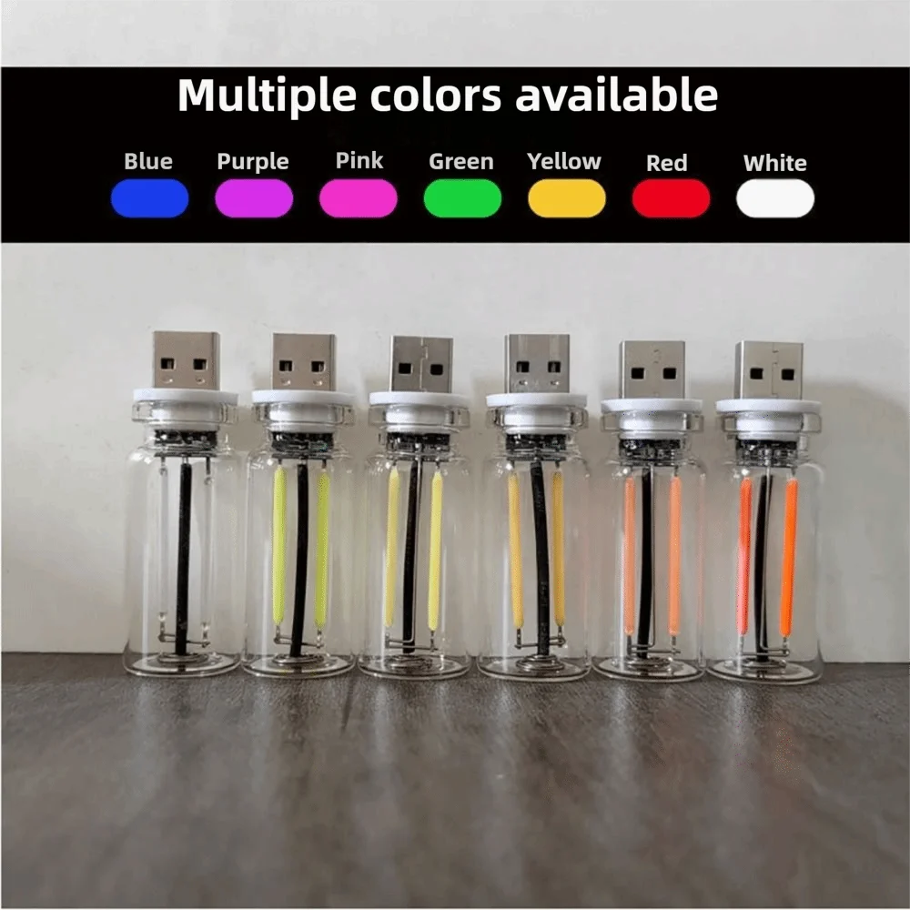 2PCS/lot 5V Touch Dimming USB LED Filament Glass Bulb Retro Edison Bulb Night Light Car Decoration Eye Protection Led Lighting