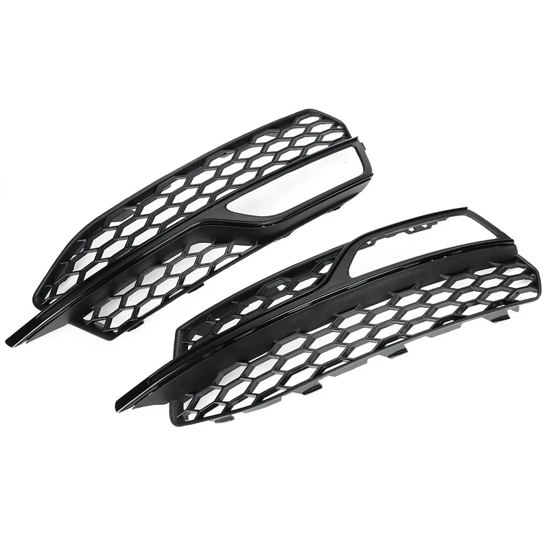 Car Front Bumper Fog Light Lamp Grille Cover Honeycomb Mesh Style For- S3 A3 S-Lines 14-16 8V3807682L 8V3807682G