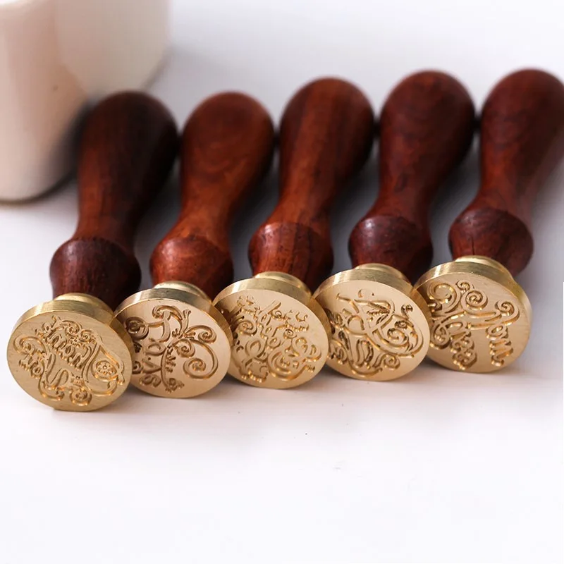 Blessing Wax Seal Stamps Retro Happy Birthday Antique Wooden Sealing Scrapbooking Sollos stempel Craft Wedding Decorative 2021