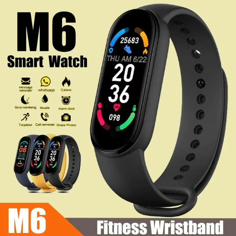 M6 Smart Watch Color Screen Step Counting Multi Sport Mode Message Reminder Photography Music Remote Control Smart Band