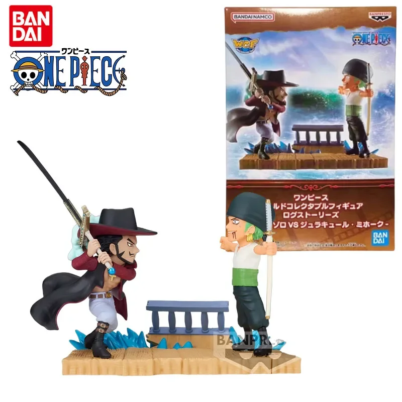 

Bandai Genuine ONE PIECE Anime Figure WCF Roronoa Zoro Dracule Mihawk Action Figure Toys for Boys Girls Gift Collectible Model