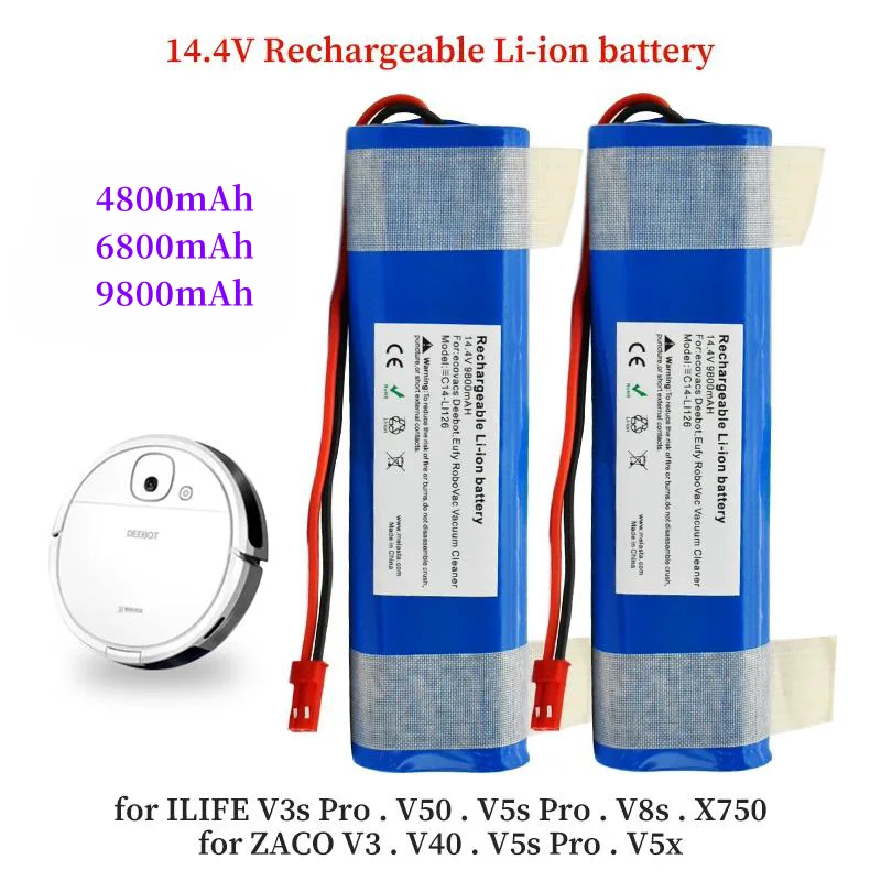 

100% original 14.4 V 6800mAh 18650 für iLife v3s pro V50 v5s pro V8s x750 roboter staubsauger