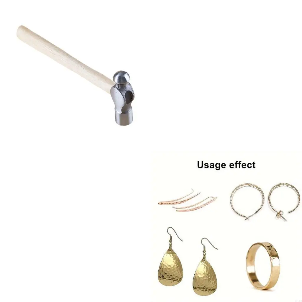 

Metal Jewelry Making Hammer Small Iron Head Hammer with Ergonomic Handle Multifunctional Accessories Hand Tool