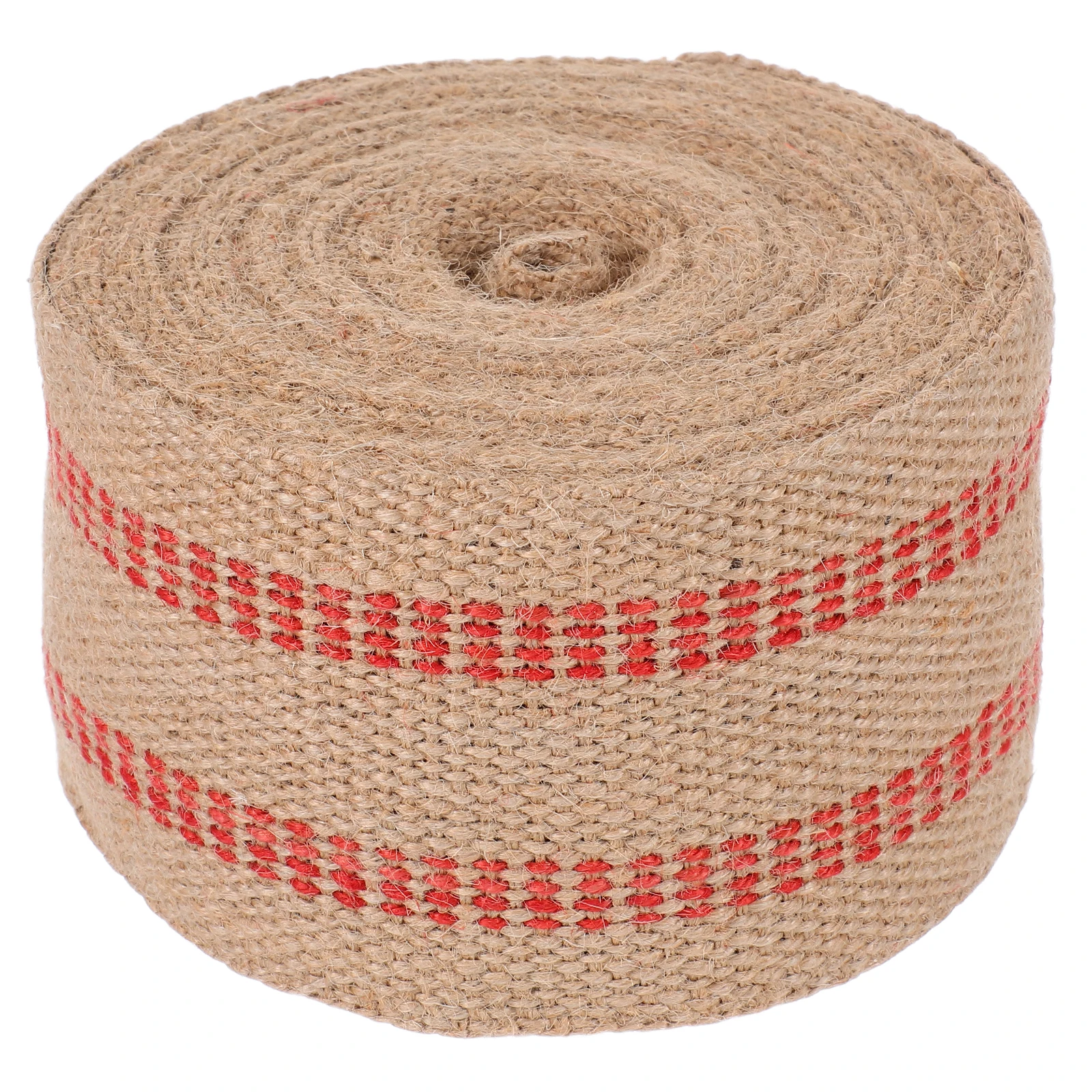 

1 Roll 10M Rustic Jute Webbing Red Stripes Upholstery Material Chair Repair Diy Crafts Packaging Gardening Replacement Webbing