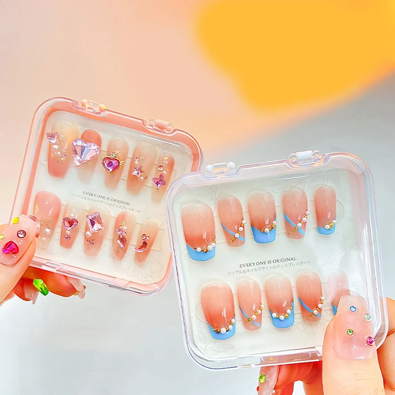 Portátil Nail Art Container Box, Organizador De Plástico, Caixa De Armazenamento, Manicure Acessórios, DIY Display Holder Tool, Presente Transparente