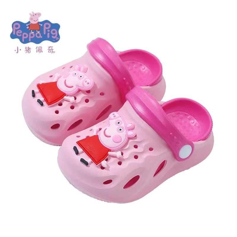 Peppa Pig Summer New Cute Baby Beach Slippers Movable Doll Toys George Pig Non slip Sandals Beach Shoes Children\'s Gift