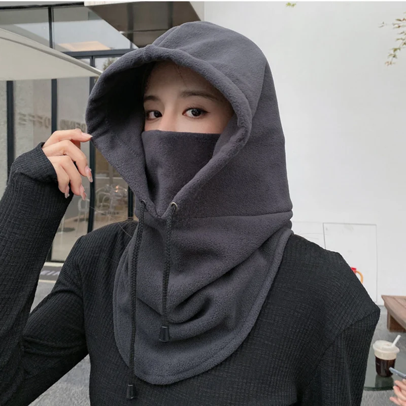 

New Winter Thermal Neck Warmer Outdoor Fleece Balaclava Scarf Skiing Face Mask Hood Hat Windproof Keep Warm Cycling Cap