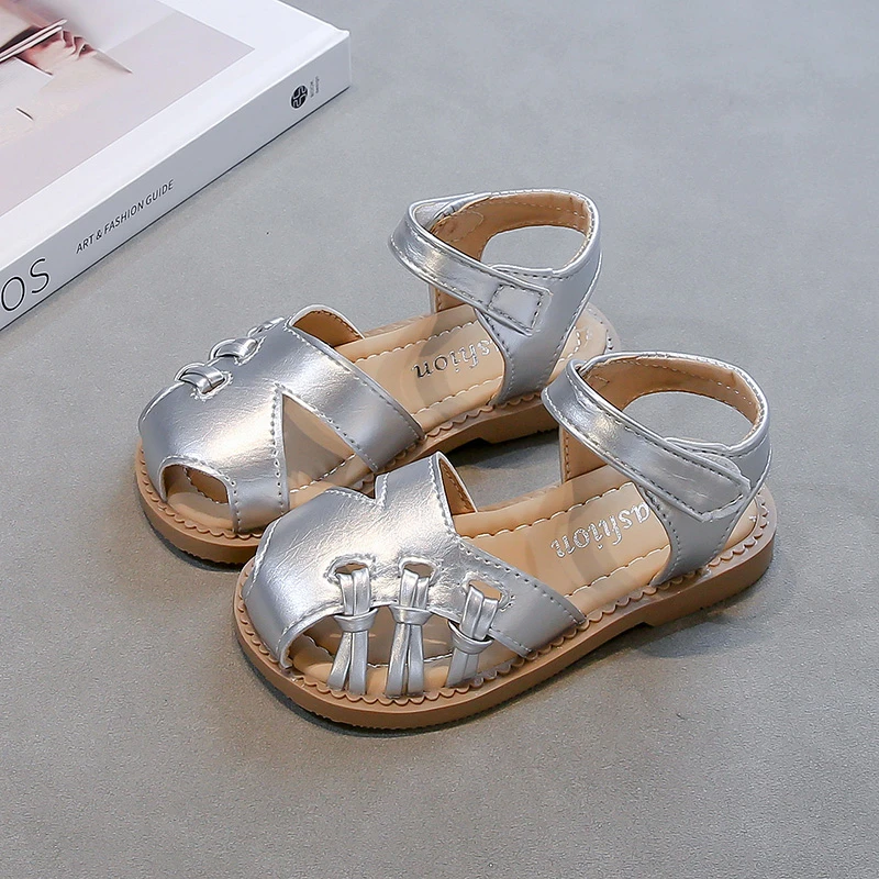 

Трендовые детские повседневные сандалии-гладиаторы, новые летние детские сандалии с носком, модные школьные тканые сандалии на плоской подошве с мягкой подошвой для девочек