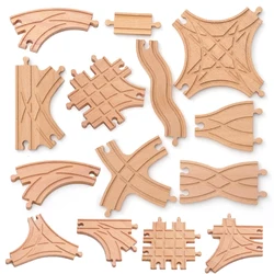 New Wooden Track Accessories Various Wood Forked Tracks fit for All Brands Wooden Train Tracks Educational Toys For Kids