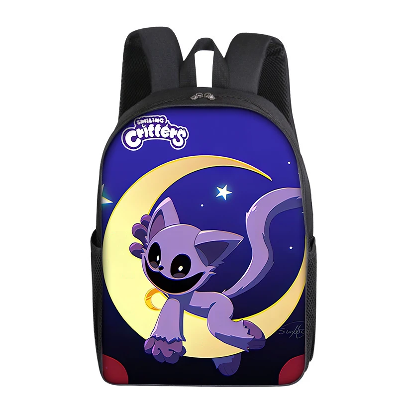 Smiling Crittersed Catnap Kids Backpack Anime Cartoon Printing Boys Teenage School Bag Childern Vogue Cute Storage Knapsack Gift