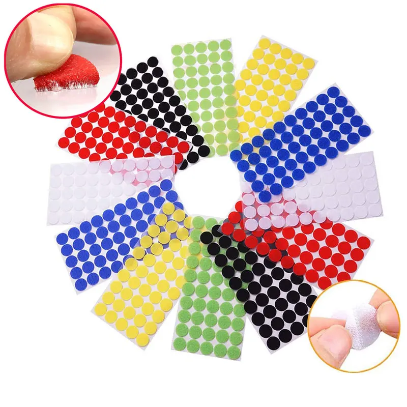 

100Pairs Colorful Hook and Loop Self Adhesive Fastener Dots Tapes Coins Sticky Back for Home Office Classroom DIY Crafts 10-25MM