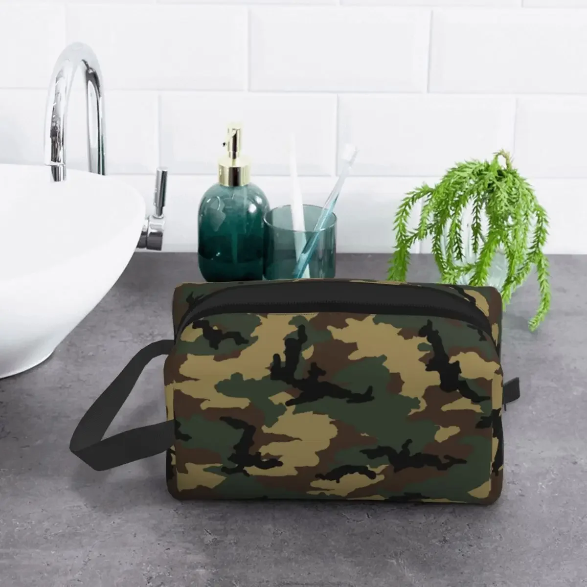 Original Woodland Camo Makeup Bag for Women Travel Cosmetic Organizer Fashion Military Army Camouflage Storage Toiletry Bags