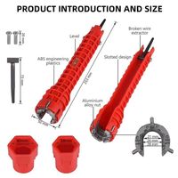14/8In 1 Sink Faucet Wrench Plumbing Repair Tool Anti-Slip Handle Double Head Wrench Bathroom Plumbing Water Heater Spanner Tool
