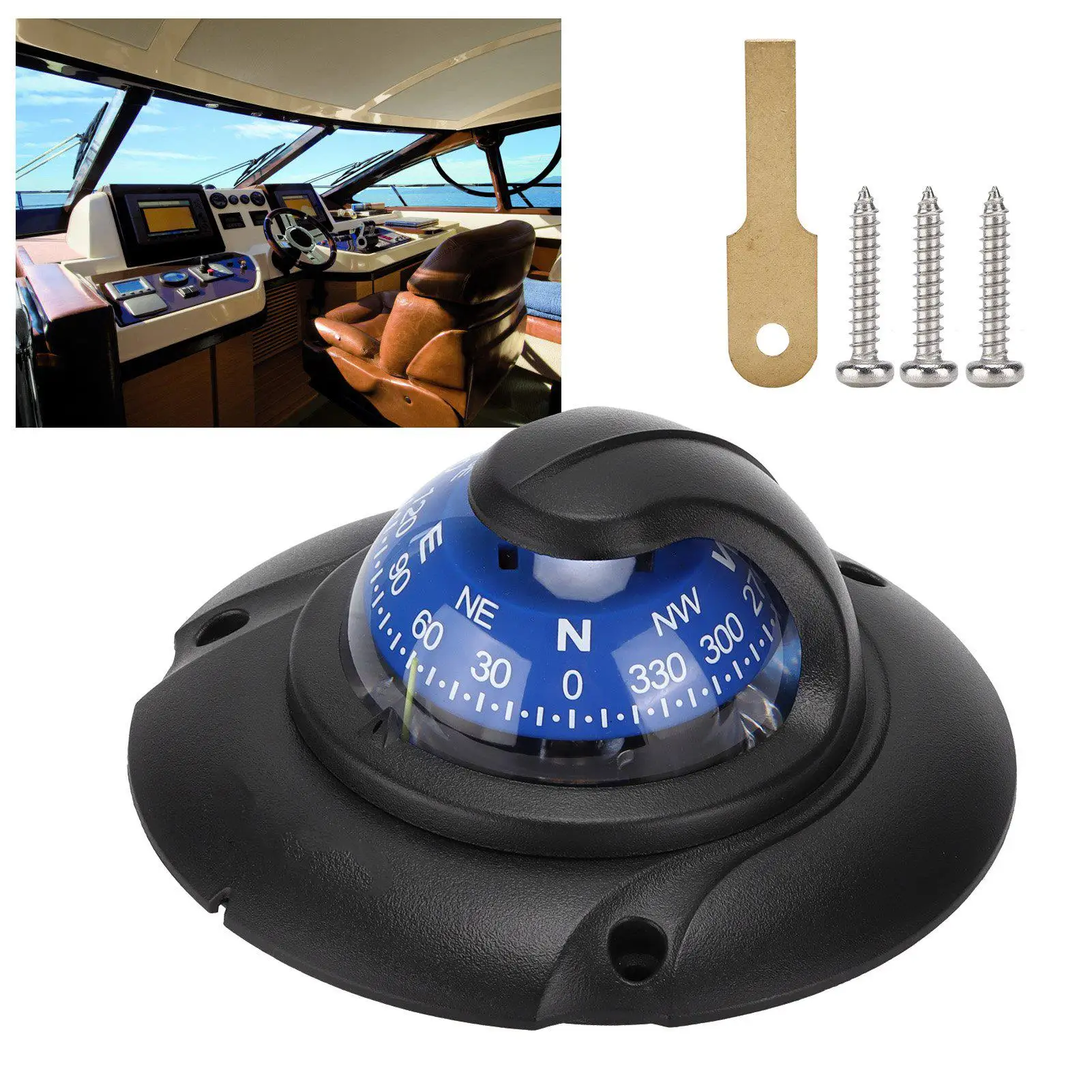 Wielofunkcyjny, magnetyczny, montowany na powierzchni, precyzyjny kompas z oświetleniem LED do łodzi, jachtów, na zewnątrz, do wędrówek, akcesorium do łodzi.