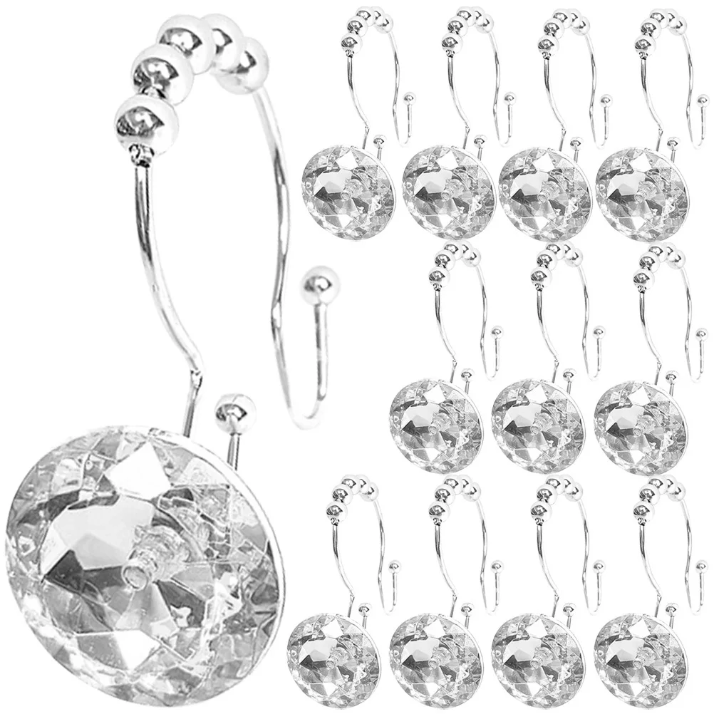 

12Pcs Shower Curtain Rings Metal Decorative Hangers for Bathroom Drapes Elegant Look Secure Hold No Sharp Edges