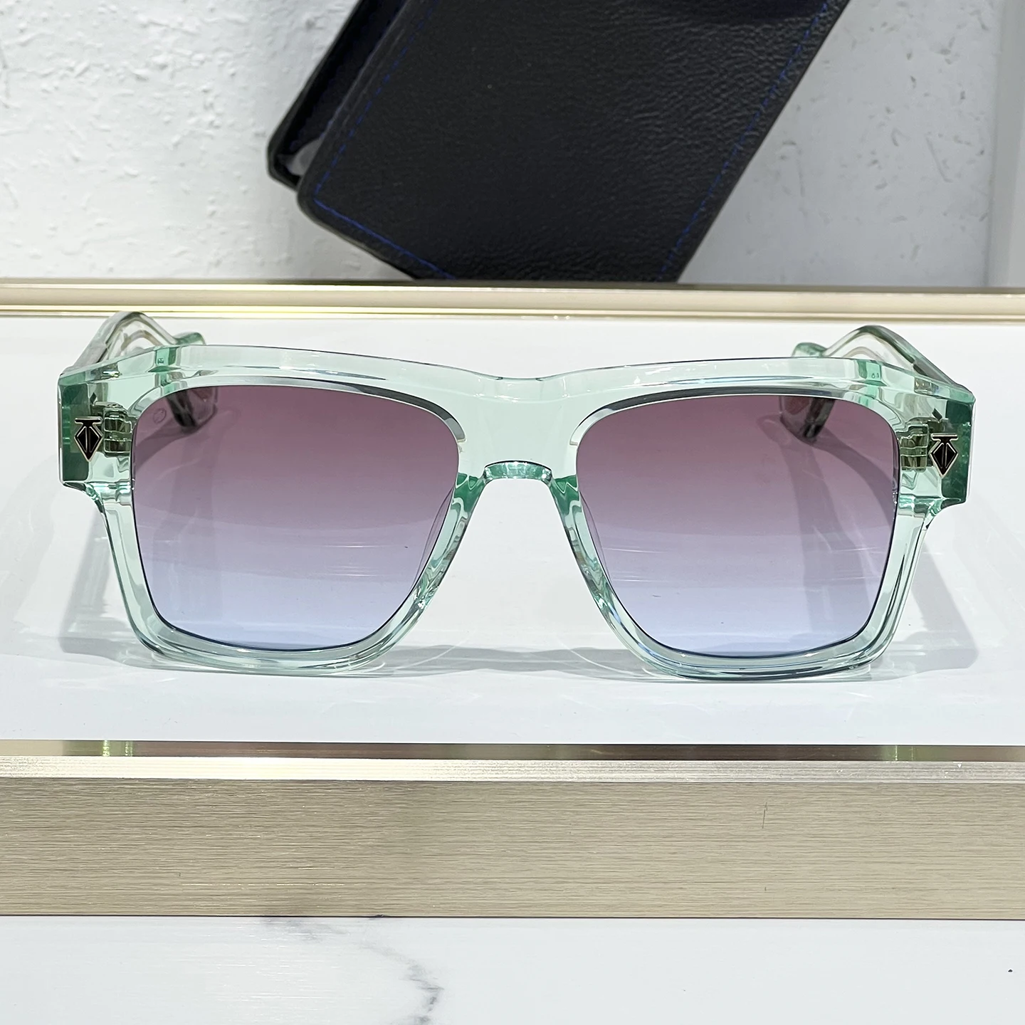 

ESTOQUE Fashion Designer Acetate Fiber Japanese Handmade Square Casual Men Sunglasses Vacation Driving Sunscreen Women glasses