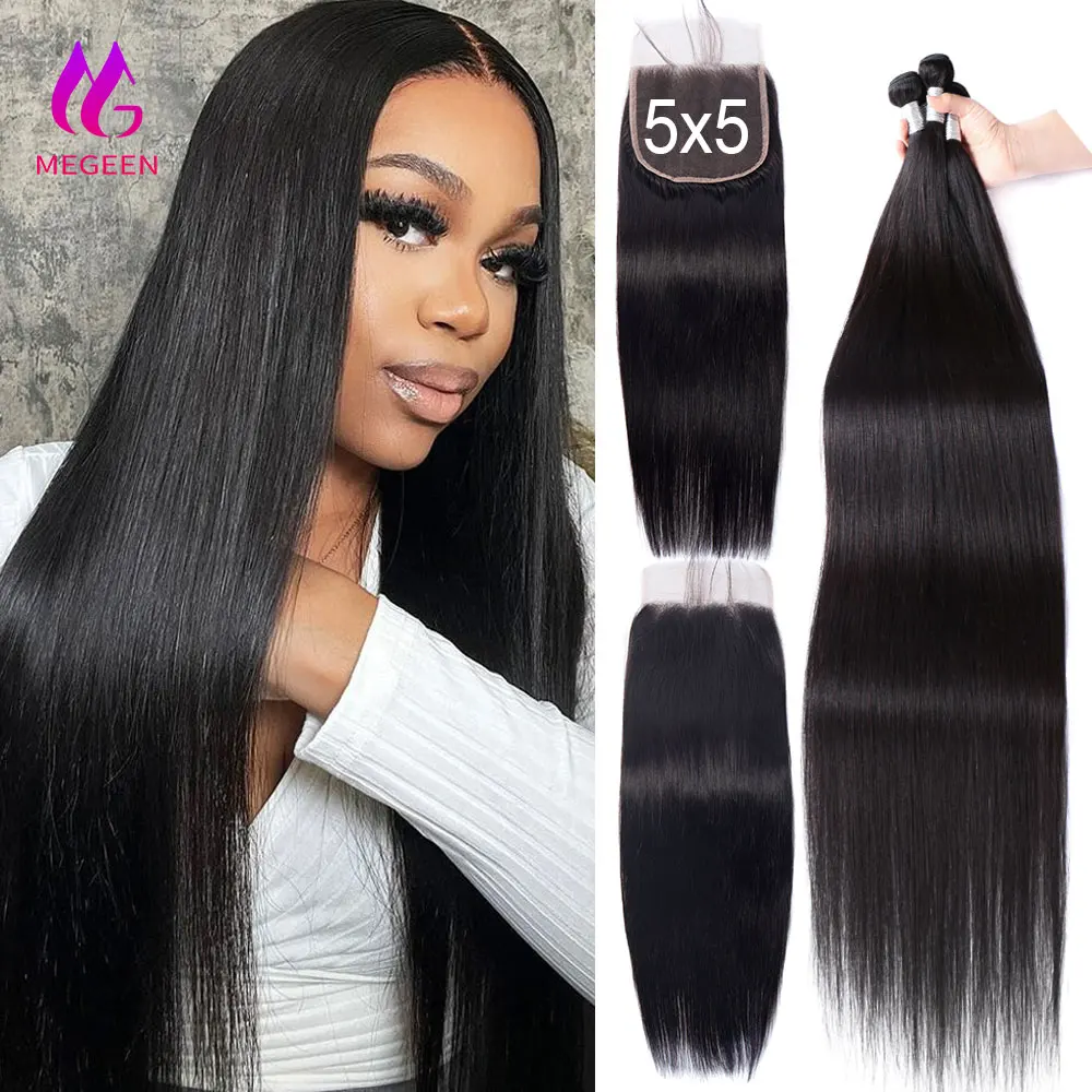 

Megeen, прямые искусственные человеческие волосы, 5x5 дюймов, HD, с прозрачной кружевной застежкой, искусственные человеческие волосы, 3/4 волнистые волосы для наращивания, 12 А, Реми