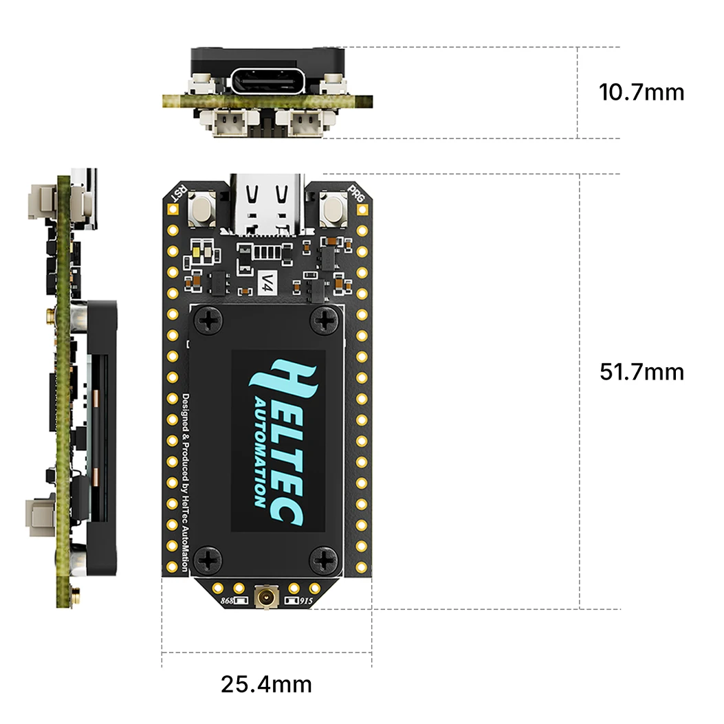 لوحة تطوير Heltec LoRa32 V4 ESP32-S3 SX1262 LoRaWAN 868 ميجا هرتز 915 ميجا هرتز مع شبكة OLED وواي فاي وBLE مقاس 0.96 بوصة لإنترنت الأشياء