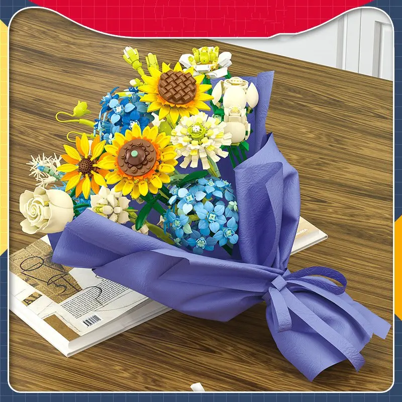 

Small Particle DIY Assembled Sunflower Building Block Flower Girl Series Valentine's Day Gift (Product does not include wrapping