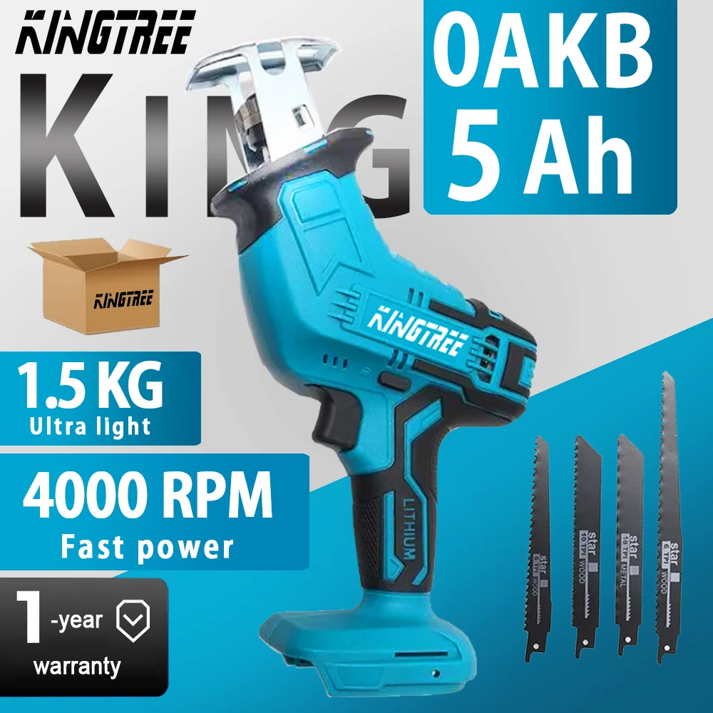 Imagem -06 - Kingtree-cordless Elétrica Alternativa Serra Curva Portátil Saw Power Tool para Makita 18v 400 Rpm Madeira e Corte de Metal