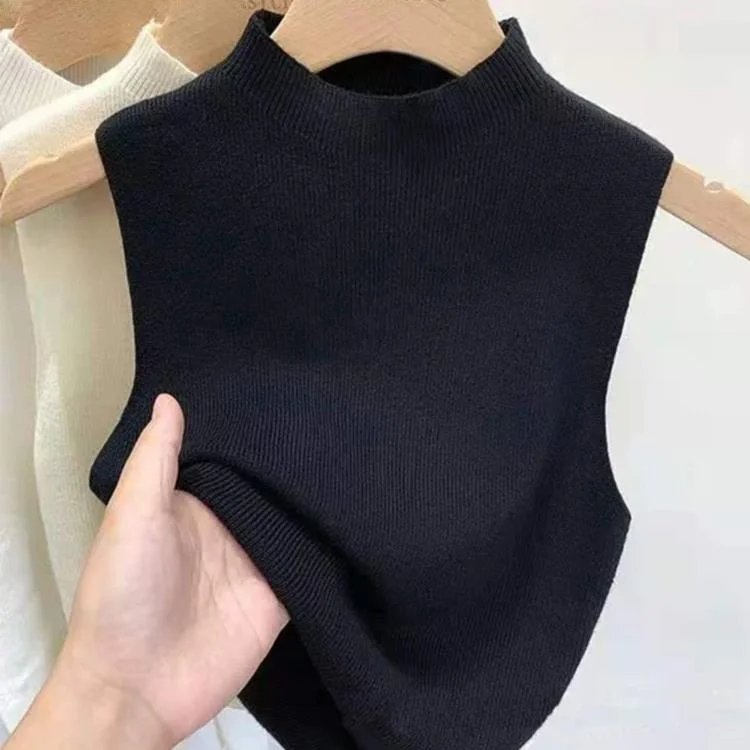 

Женская трикотажная основа irt Svel, жилет с высоким воротником, топ, весна, лето, осень, внутренняя одежда, верхняя одежда, обычный L...