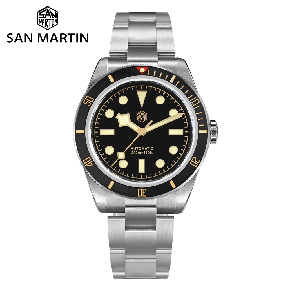 San Martin BB58 Watch NH35 Automatic Mechanical Sapphire 200m BGW9 Luminous Stainless Steel Limited Edition SN004 38mm Men Watch