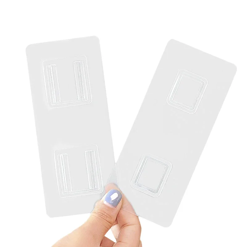 1Pair Double-Sided Adhesive Wall Hooks Buckle Optional Sticker Hook Free Punch Transparent Multi-purpose Waterproof Home Storage