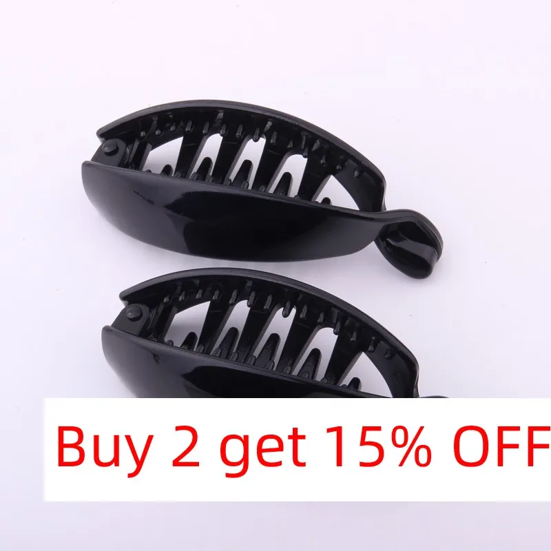 2 pcs Banana clips hair Hairpins Funny Shape Ponytail Holders Solid Plastic Hair Clips Casual Fashion Hair Accessories for Women