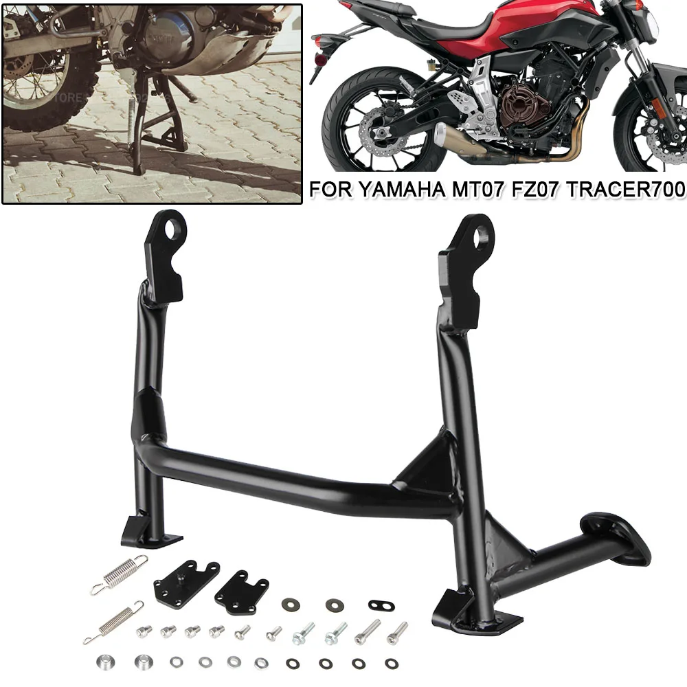 MT07 FZ07 Motorcycle Center Kickstand Parking Stand Holder Middle Bracket Mounting For Yamaha FZ-07 Tracer 700 MT-07 Moto Cage