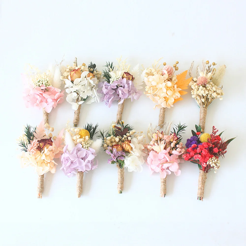 Artifical Flower Breast Floral Bride And Groom Clotheing Decoration Dried Flower Wedding Party Home Decor Plant Crafts Diy