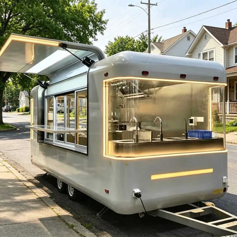 Customizable Mobile Food Trailer Full Kitchen Design Hot Dog Ice Cream Juice Bar Coffee Vending Food Cart
