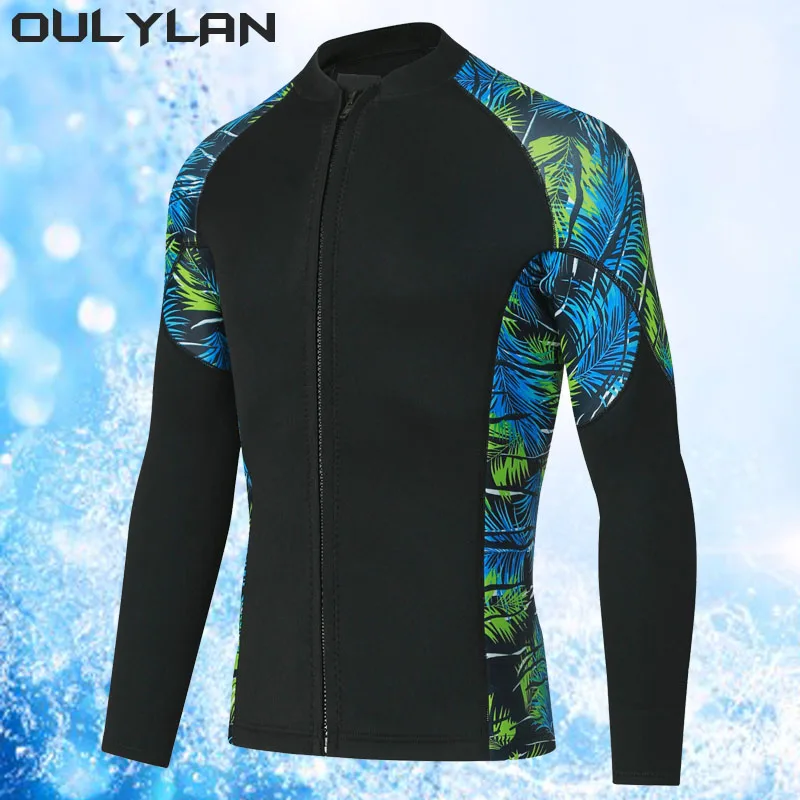 Oulylan Long Sleeve Swimsuit Water Sports Diving Clothing 2mm Diving Suit for Women Men Wetsuit Split Body Jacket Pants