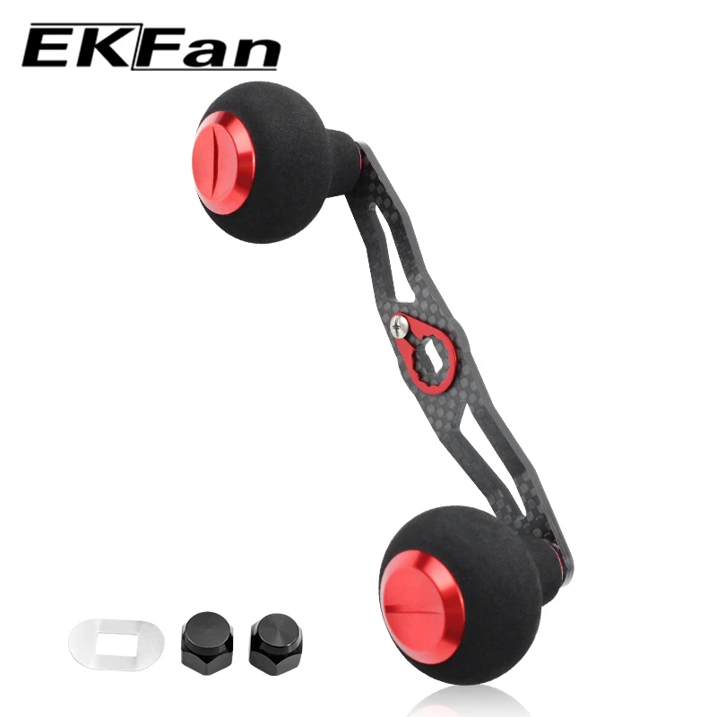 EKFan Baitcasting Fishing Reel Rocker 115MM Carbon Fiber Fishing Reel Handle For DAIWA/SHI+EVA Knobs