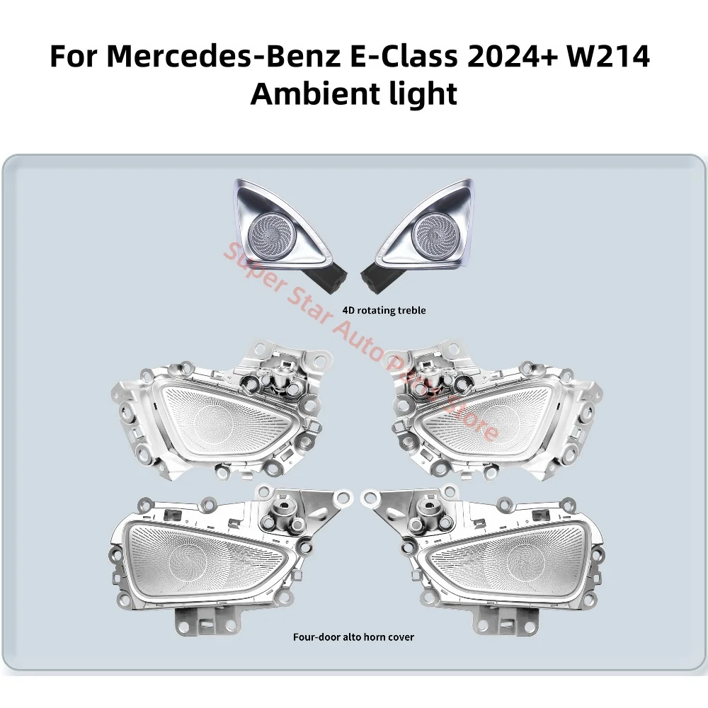 

Атмосферная лампа для Mercedes-Benz E Class W214, 4D вращающийся твитер, автозапчасти, обновление внутреннего освещения автомобиля, светящаяся накладка