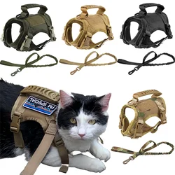 Tactical Cat Harness and Leash Adjustable Set Escape Proof Mesh Vest with Control Handle for Large Cats Kitten and Small Dogs