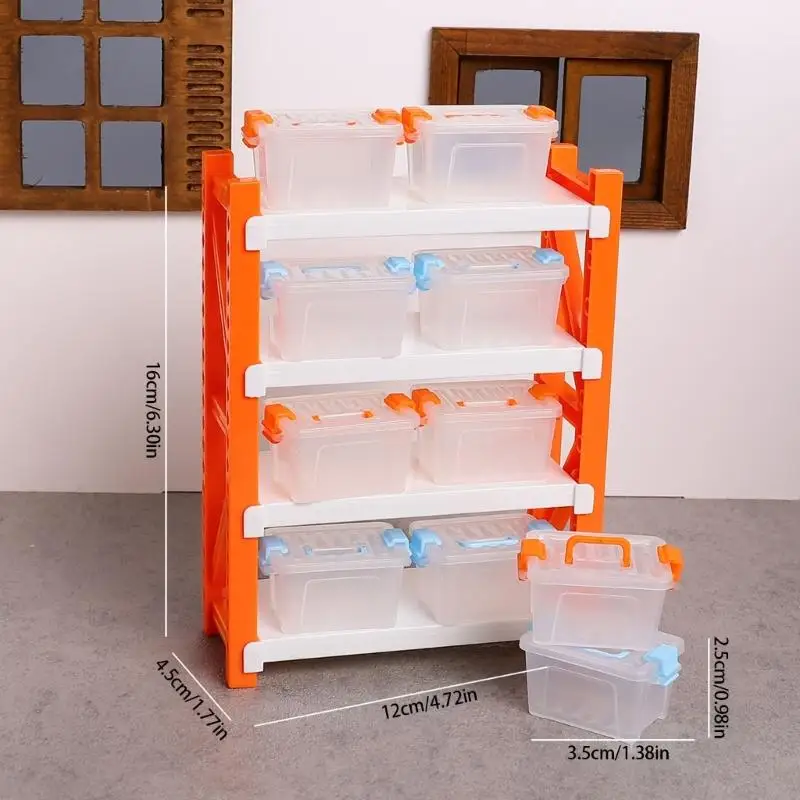 MultiTier Poppenhuis Opbergplank Organisator Box Voor Miniatuur Speelgoed En Model Display Magazijn Scène Instelling Accessoires
