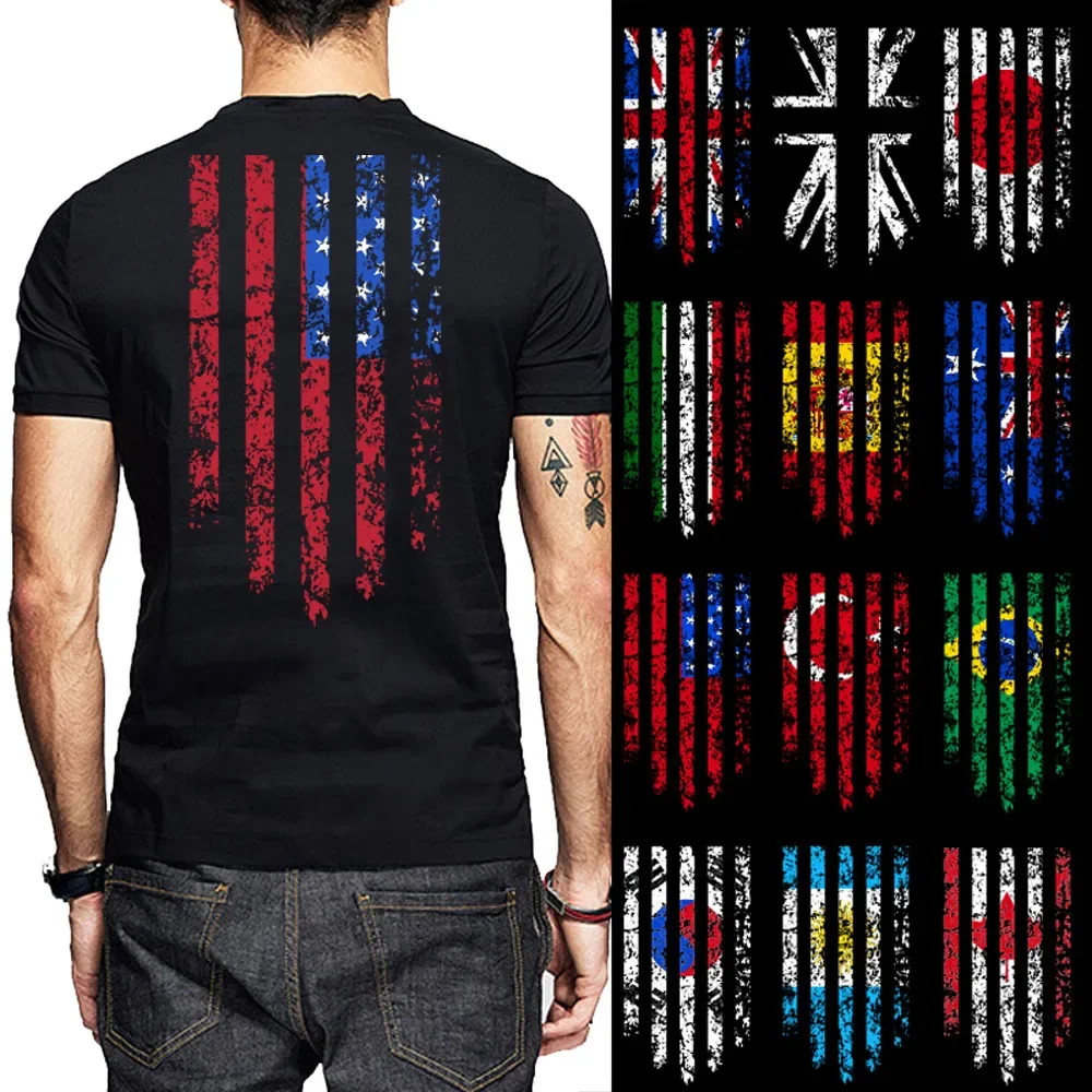 Flag (ANY COUNTRY) Print Men T-Shirt Argentina Korea Canada Brazil Turkey Australia Spain Italy Japan UK Cotton O Neck T Shirts