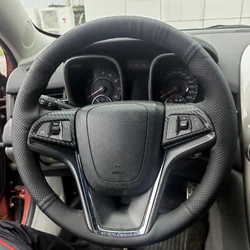 Car Steering Wheel Cover Faux Leather Breathable Black For Chevrolet Malibu Crekor Cruze Camaro Steering Wheel Braiding Cover
