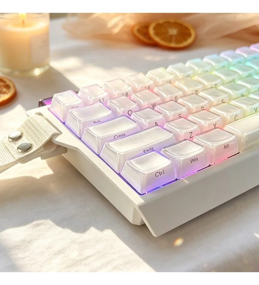 4-color crystal jelly keycap personalized DIY customized adaptation from ace68 keys/87 keys/108 keys white