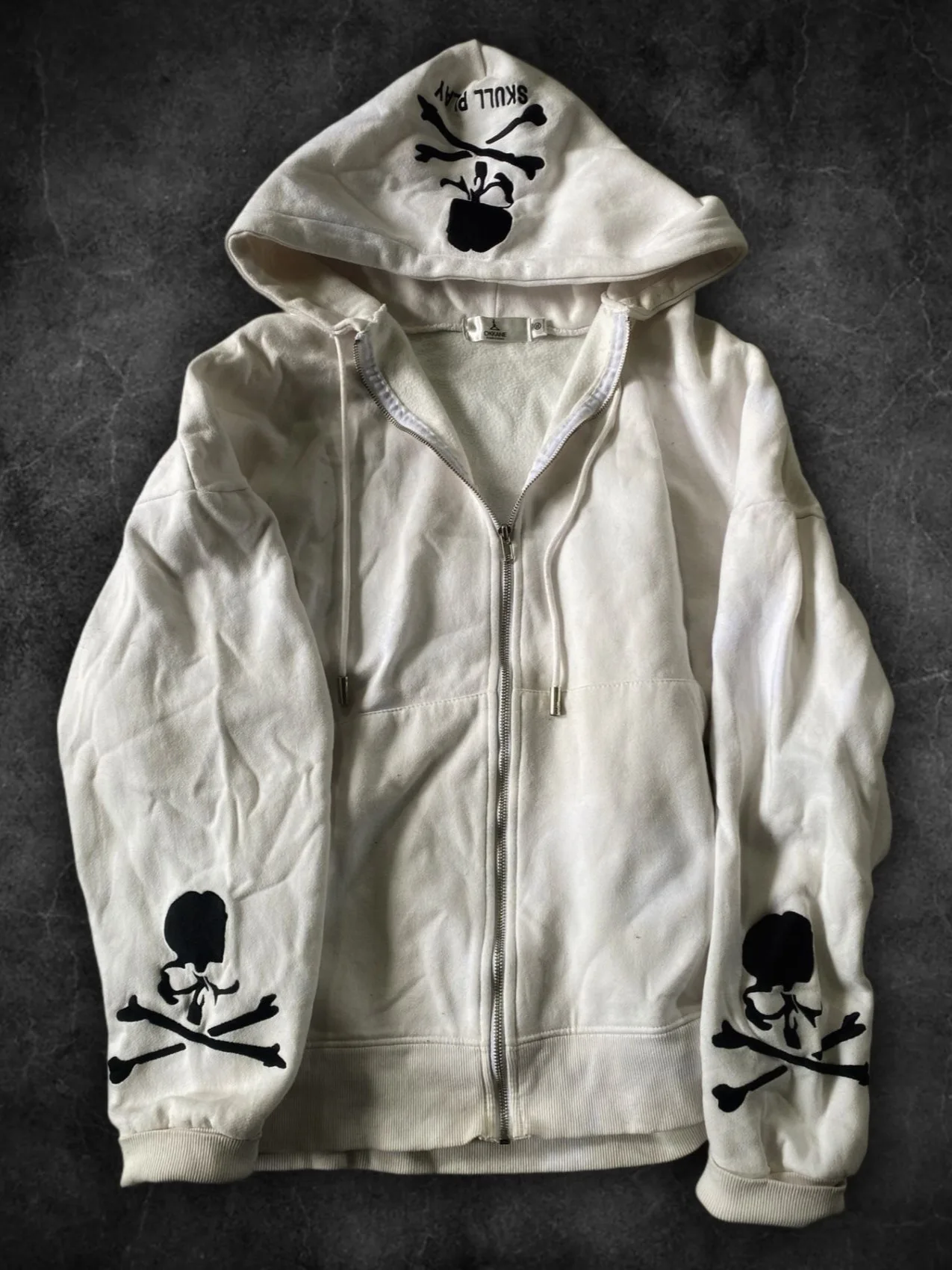 2026 American Vintage style INS pattern print Punk Dark subculture streetwear hoodie Hip-hop Grunge zipper Long sleeved Jackets