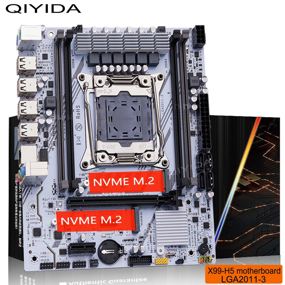 QIYIDA X99 Motherboard Set Kit With LGA2011-3 Xeon E5 2630 V4 CPU
