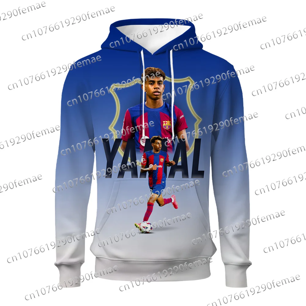 Classic Spanish Yamal 3D Printed Pattern Football Fan Long Sleeve Hoodie Daily Street Fashion Casual Top