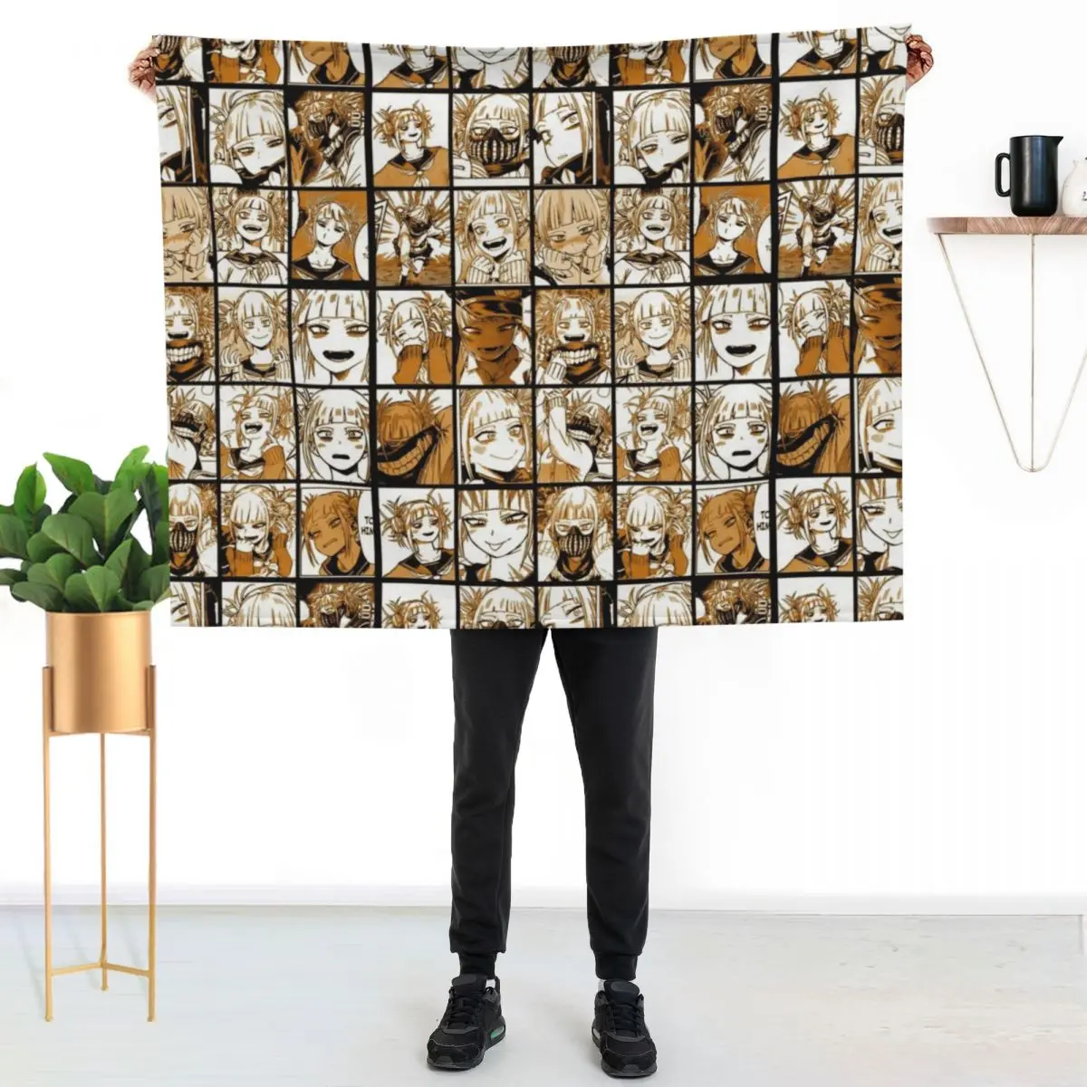 Togamha Collage manga girl Throw Blanket Comforter for sofa Loose Furry Soft Plaid cosplay anime Blankets