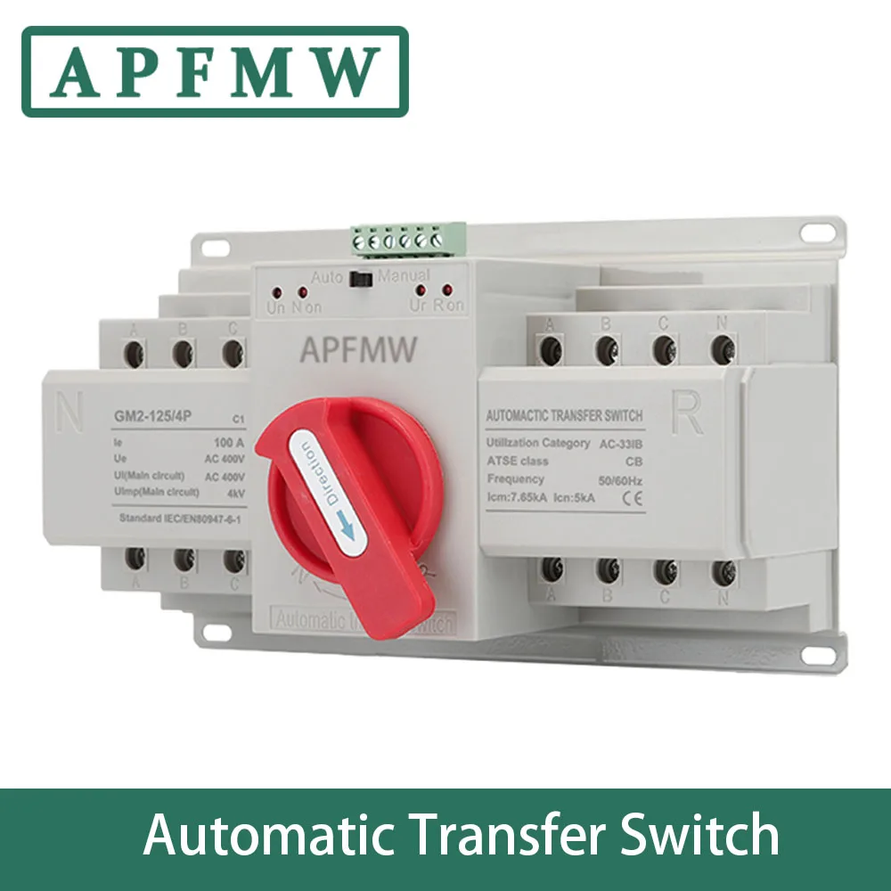 

Dual power ATS (CB) 2P/3P/4P 63A Dual Power Automatic Transfer Switch AC230V 50/60Hz MCB Auto/Manual Switching Circuit Breakers