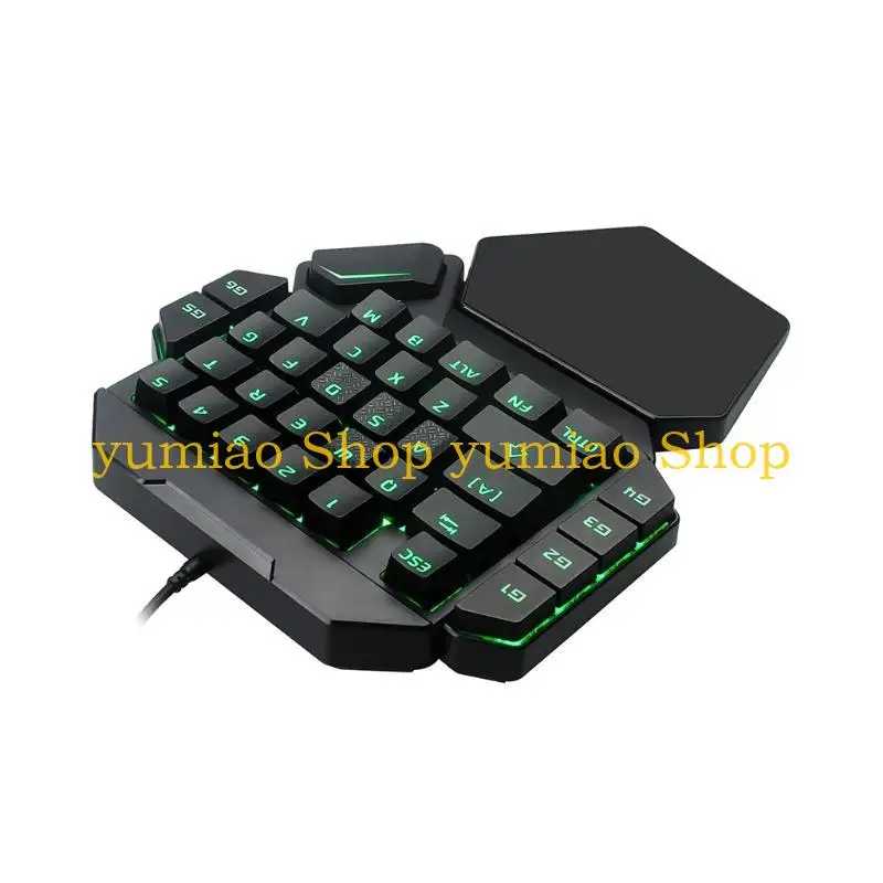 587B Single Hand RGB Luminous Backlit for Gaming Keyboard Tablet Laptop for Windows G
