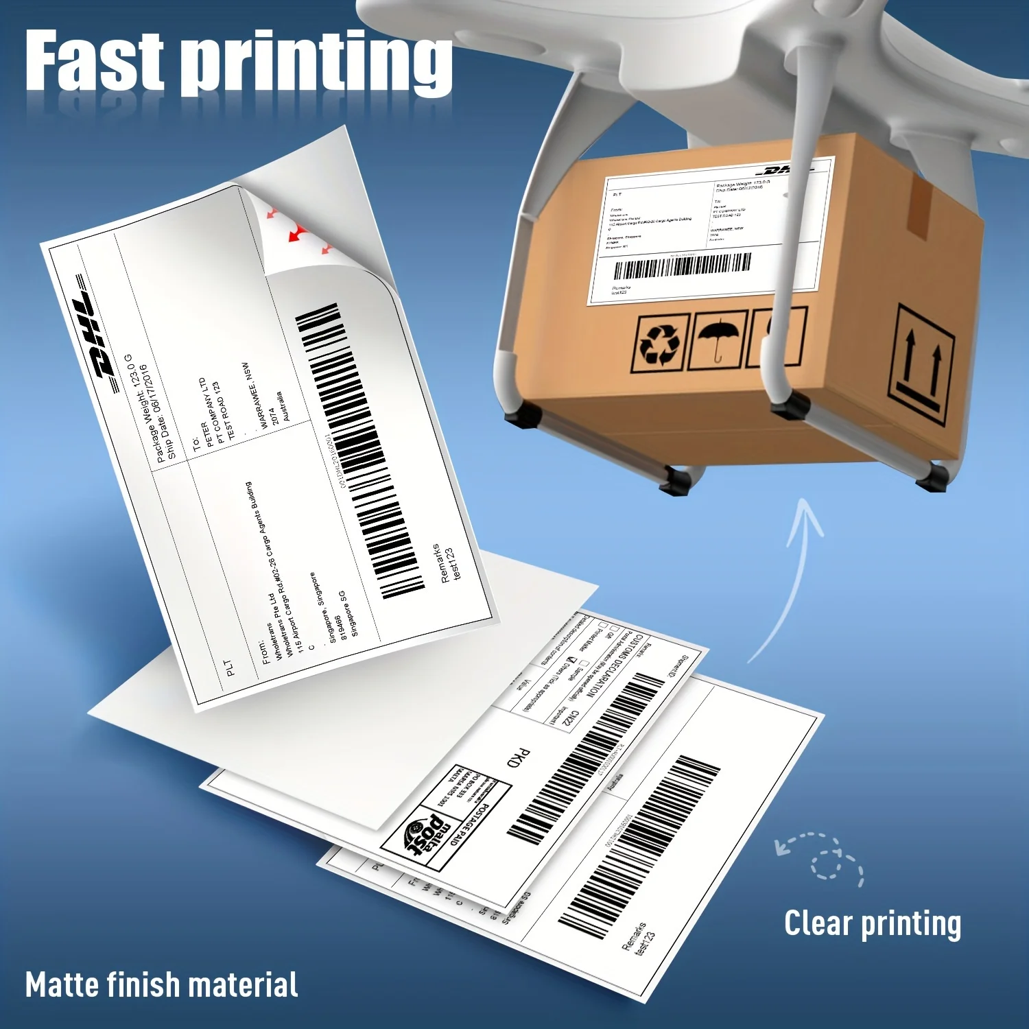 Premium Printable White Sticker Shipping Labels Paper -8.5