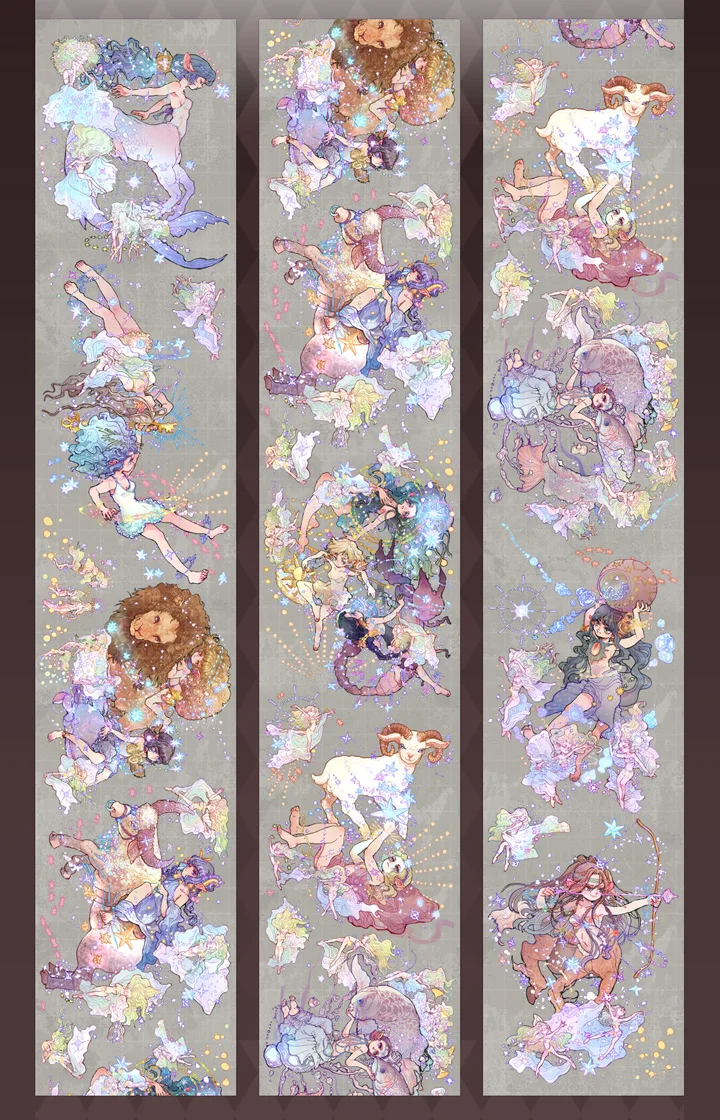 

5M - Chinese Constellation Pet Washi Tape Myth, Ancient Style Shell Shiny Sticker