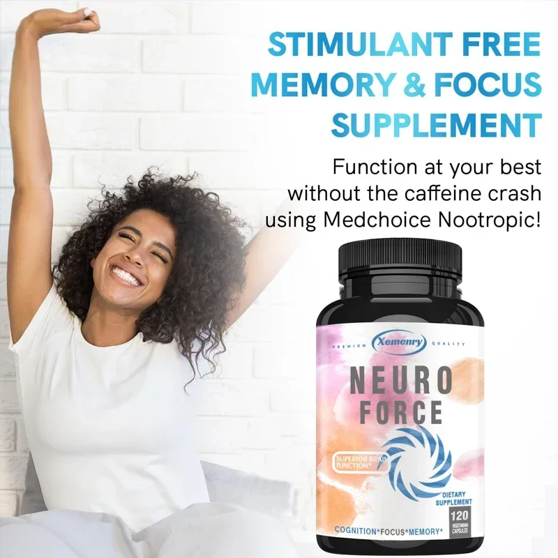 

Neuro Force Supplement - L-Taurine, L-Theanine, Improves Mental Clarity, Promotes Brain and Nervous System Health, Improve Mood