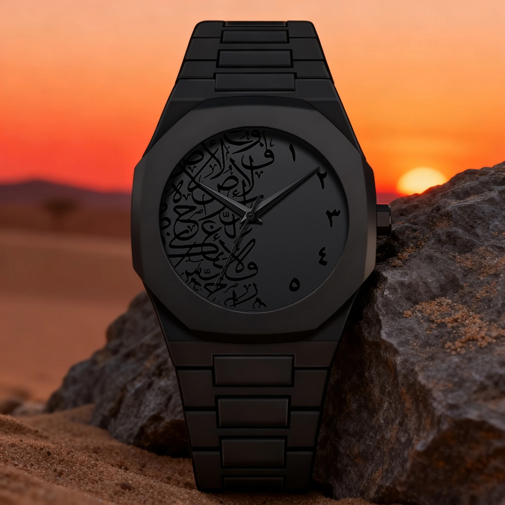 2025 Modern Minimalist Personality Creative All Black Men's Watch Arabic Numerals Sports Casual Quartz Watch Unique Design Watch