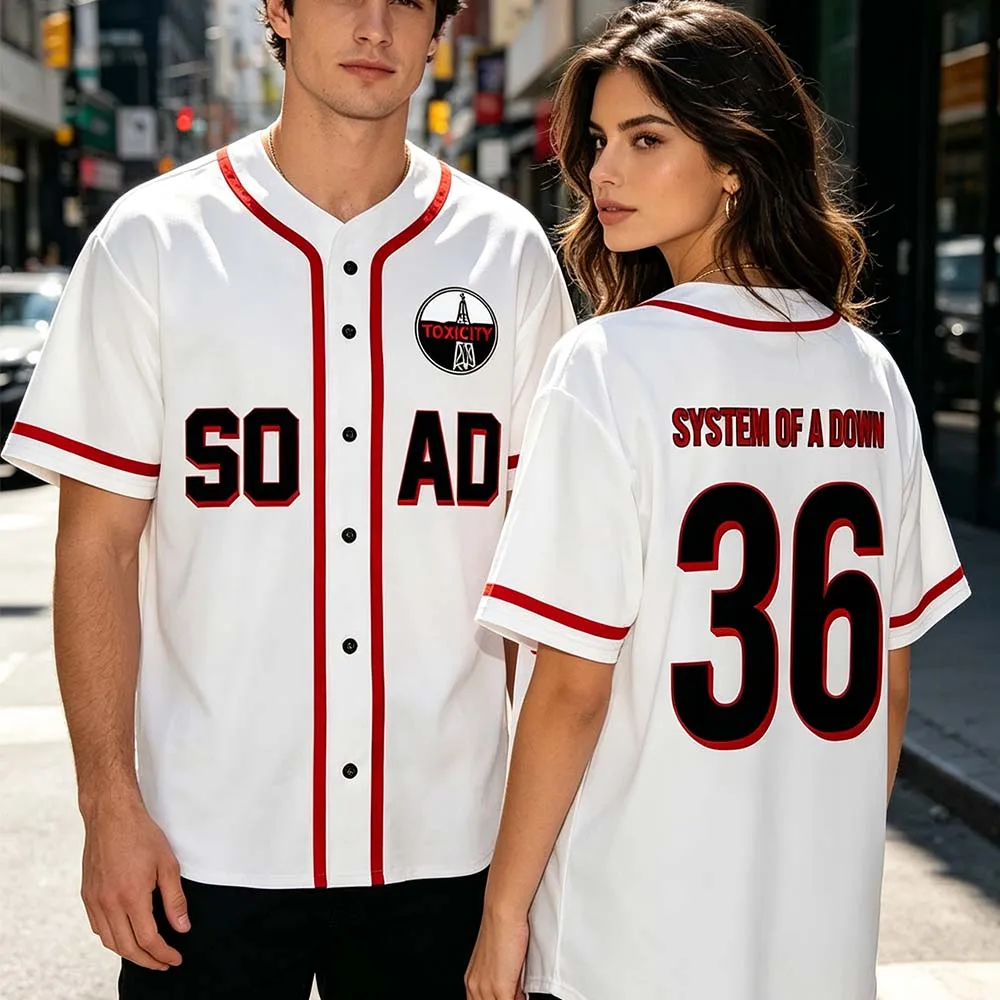 System of A Down Baseball Jersey Tour 2026 Merch Unisex Streetwear Men Women Clothing Summer Button Up Fashion Tshirts Print Top — купить у AliExpress WW